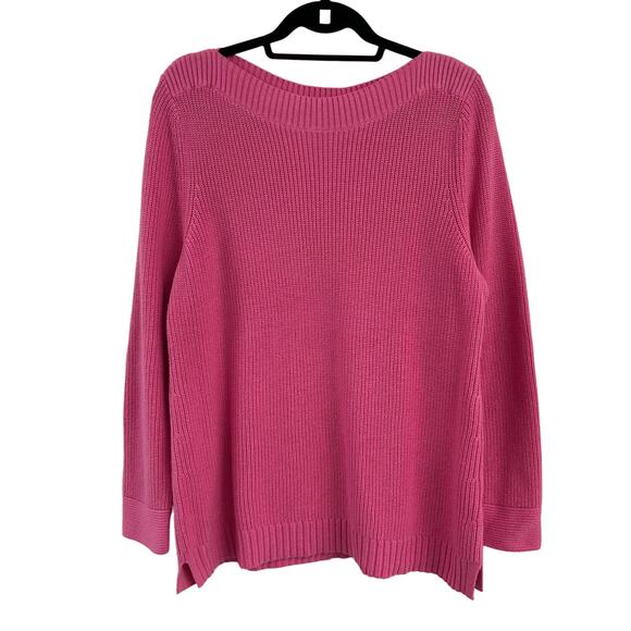 Talbots Pink Knit Cotton Blend Sweater Petite XL - Picture 1 of 5